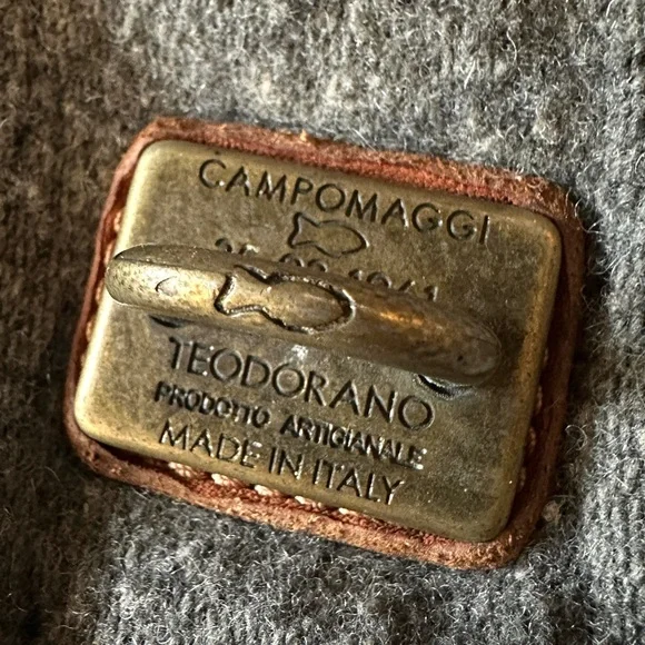 CAMPOMAGGI Wool & Leather Military Satchel Multi Pocket Briefcase Made in Italy - Picture 5 of 12